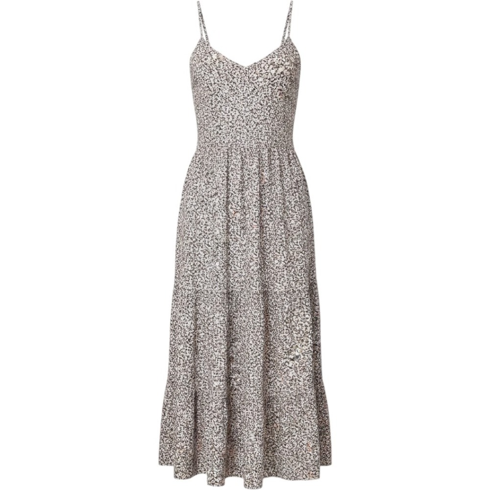 Mimi Chica Floral Smocked Tiered Adjustable Strap Midi Dress M Boho Whimsy
